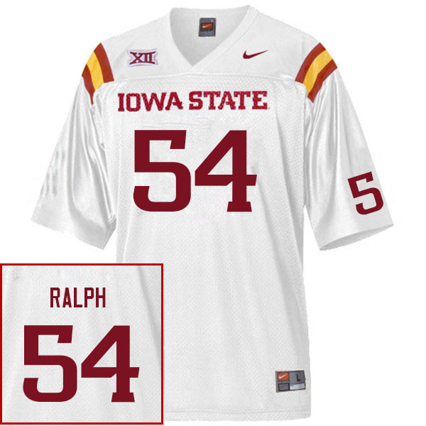 Iowa State Cyclones Men's #54 Aidan Ralph Nike NCAA Authentic White College Stitched Football Jersey WN42H26UN